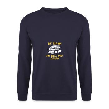 Book lover, book reader, bookworm, bookworm - Unisex Sweatshirt - navy - Front - Alina (178cm) & Michal (187cm)