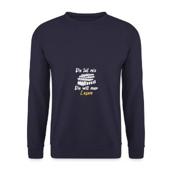 Book lover, book reader, bookworm, bookworm - Unisex Sweatshirt - navy - Front - Alina (178cm) & Michal (187cm)