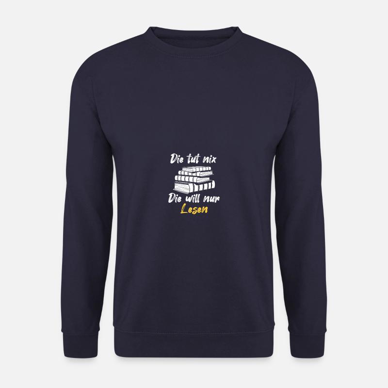 Buchliebhaber Bücher lesen Leseratte Bücherwurm - Unisex Pullover - Navy
