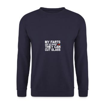 Farts are so sharp Fürze Pupsen Furzen - Unisex Pullover - Navy - Vorne - Alina (178cm) & Michal (187cm)
