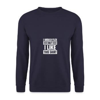 I would flex Bodybuilding Bodybuilder Weight Lifting - Unisex Sweatshirt - navy - Front - Alina (178cm) & Michal (187cm)