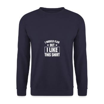 I would flex Bodybuilding Bodybuilder Weight Lifting - Unisex Sweatshirt - navy - Front - Alina (178cm) & Michal (187cm)
