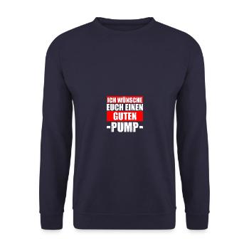 Guten Pump Bodybuilding Bodybuilder Gym Kraftsport - Unisex Pullover - Navy - Vorne - Alina (178cm) & Michal (187cm)
