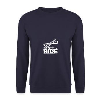 Just one more ride Rollercoaster Achterbahn - Unisex Pullover - Navy - Vorne - Alina (178cm) & Michal (187cm)