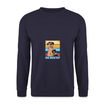 One more rep Bodybuilding Bodybuilder Weight Lifting - Unisex Sweatshirt - navy - Front - Alina (178cm) & Michal (187cm)