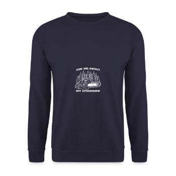 My chainsaw wood making lumberjack lumberjack - Unisex Sweatshirt - navy - Front - Alina (178cm) & Michal (187cm)