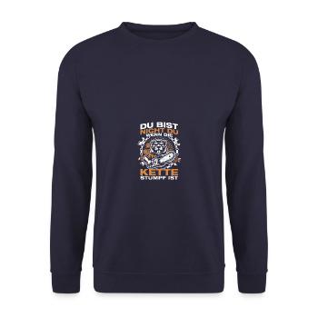 Chain Blunt Wood Making Lumberjack Lumberjack - Unisex Sweatshirt - navy - Front - Alina (178cm) & Michal (187cm)