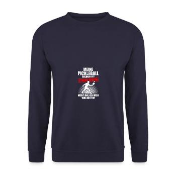 Pickleball Technique Funny Pickleball Player - Unisex Sweatshirt - navy - Front - Alina (178cm) & Michal (187cm)