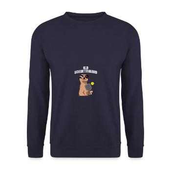 Old Smash Hand Funny Pickleball Player - Unisex Sweatshirt - navy - Front - Alina (178cm) & Michal (187cm)