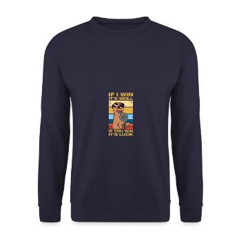If I win it's skill funny padel ball player - Unisex Sweatshirt - navy - Front - Alina (178cm) & Michal (187cm)