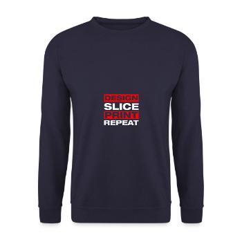 Design slice print 3D Printer 3D Printing - Unisex Sweatshirt - navy - Front - Alina (178cm) & Michal (187cm)
