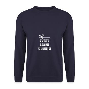 Every layer counts 3D Printer 3D Printing - Unisex Pullover - Navy - Vorne - Alina (178cm) & Michal (187cm)