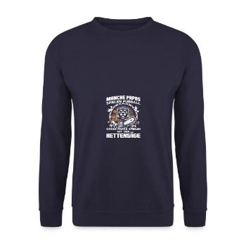 Cool Daddy's Chainsaw Wood Making Woodsman - Unisex Sweatshirt - navy - Front - Alina (178cm) & Michal (187cm)