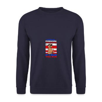 Pyrotechnician Firecrackers Official Firework Technician - Unisex Sweatshirt - navy - Front - Alina (178cm) & Michal (187cm)