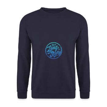 Lange Geschichte - Unisex Pullover - Navy - Vorne - Alina (178cm) & Michal (187cm)