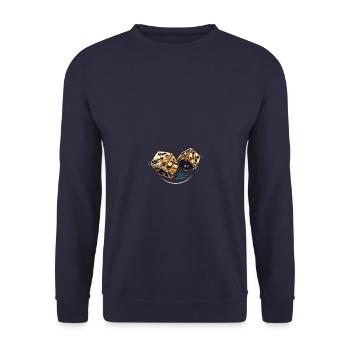 Würfel - Unisex Pullover - Navy - Vorne - Alina (178cm) & Michal (187cm)