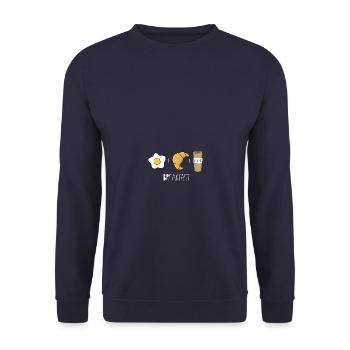 Frühstück - Unisex Pullover - Navy - Vorne - Alina (178cm) & Michal (187cm)