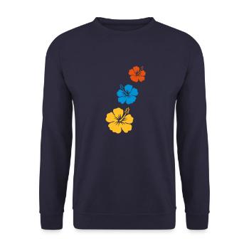 hibiscus tahiti 3 - Unisex Sweatshirt - navy - Front - Alina (178cm) & Michal (187cm)