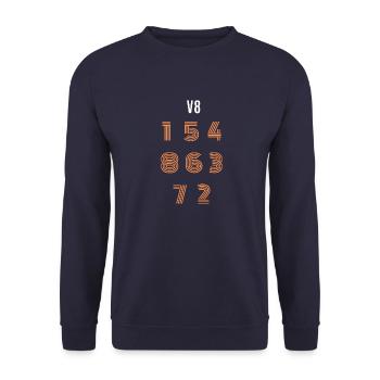 séquence allumage moteur V8 - Sweat-shirt Unisexe - marine - Devant - Alina (178cm) & Michal (187cm)