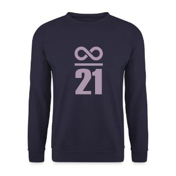 Infinite by 21 million Bitcoin - Unisex Sweatshirt - navy - Front - Alina (178cm) & Michal (187cm)