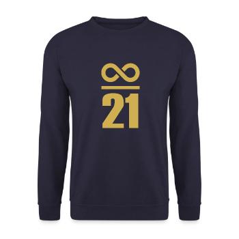 Infinite by 21 million Bitcoin - Unisex Sweatshirt - navy - Front - Alina (178cm) & Michal (187cm)