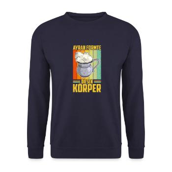 Ayran Döner Kebab Imbiss Getränk Türkei Salz - Unisex Pullover - Navy - Vorne - Alina (178cm) & Michal (187cm)