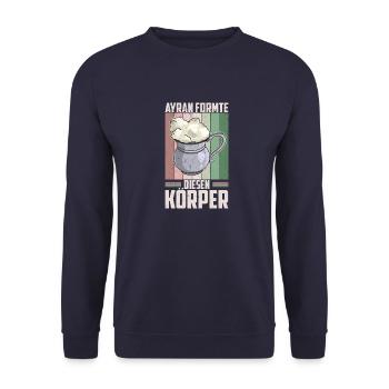 Ayran Döner Kebab Imbiss Getränk Türkei Salz - Unisex Pullover - Navy - Vorne - Alina (178cm) & Michal (187cm)