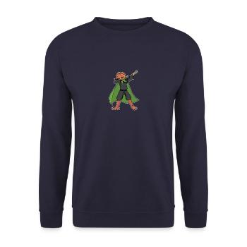 Halloween Pumpkin Head Dabbing Shirt - Unisex Sweatshirt - navy - Front - Alina (178cm) & Michal (187cm)