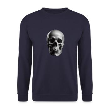 Skull - Unisex Sweatshirt - navy - Front - Alina (178cm) & Michal (187cm)
