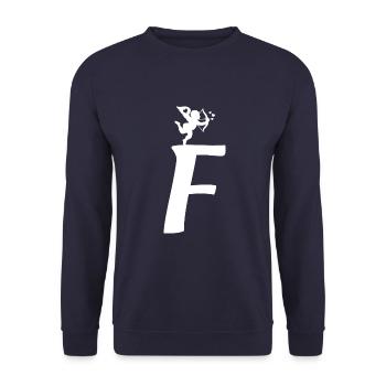F - Unisex Sweatshirt - navy - Front - Alina (178cm) & Michal (187cm)