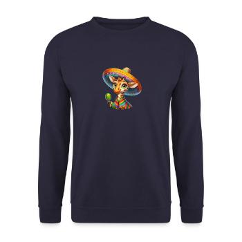 Cinco de Mayo Girafe mignonne aux yeux verts - Sweat-shirt Unisexe - marine - Devant - Alina (178cm) & Michal (187cm)