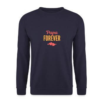 Papa Forever - Sweat-shirt Unisexe - marine - Devant - Alina (178cm) & Michal (187cm)