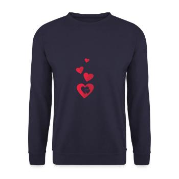Coeurs - Sweat-shirt Unisexe - marine - Devant - Alina (178cm) & Michal (187cm)