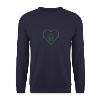 Wald im Herz - Unisex Pullover - Navy - Vorne - Alina (178cm) & Michal (187cm)