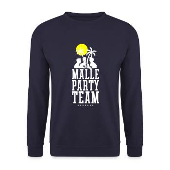 Malle Party Team Urlaub Mallorca - Unisex Pullover - Navy - Vorne - Alina (178cm) & Michal (187cm)