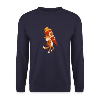Schulfuchs - Unisex Pullover - Navy - Vorne - Alina (178cm) & Michal (187cm)