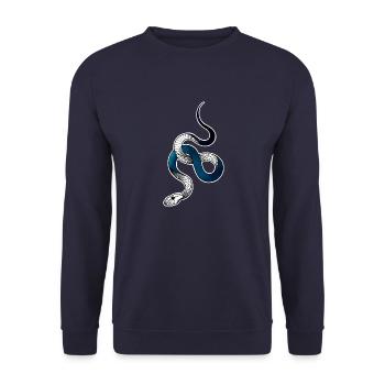 Cosmos Snake - Unisex Sweatshirt - navy - Front - Alina (178cm) & Michal (187cm)