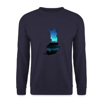 Map of Finland, the flag of finland - Unisex Sweatshirt - navy - Front - Alina (178cm) & Michal (187cm)