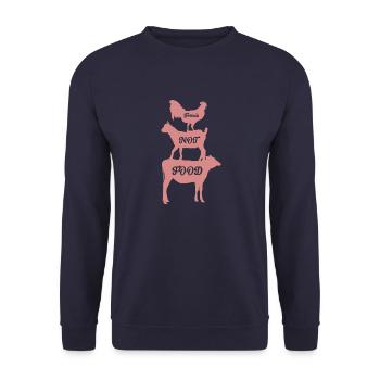 Des amis, pas de la nourriture - Sweat-shirt Unisexe - marine - Devant - Alina (178cm) & Michal (187cm)
