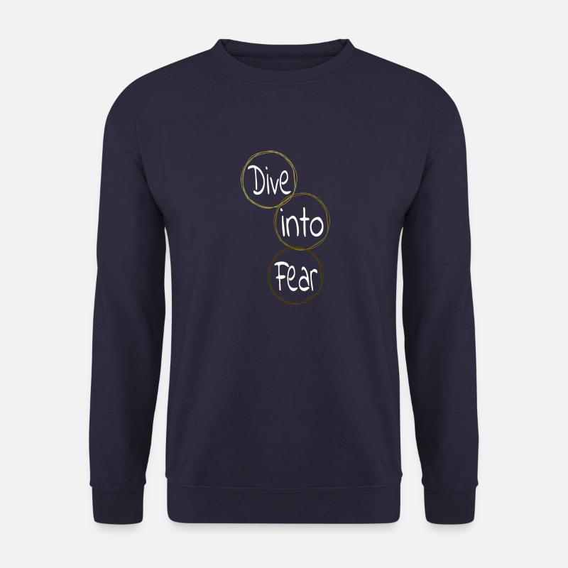 jokes facing fears present quote - Unisex Pullover - Navy