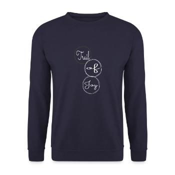 Funny Cool Pure Bliss Happy - Unisex Sweatshirt - navy - Front - Alina (178cm) & Michal (187cm)