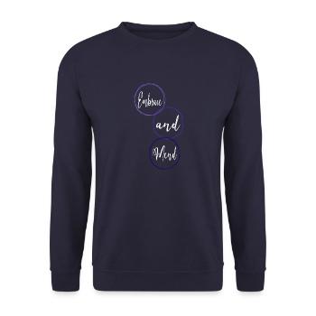 healing quotes humor healing process happy - Unisex Sweatshirt - navy - Front - Alina (178cm) & Michal (187cm)