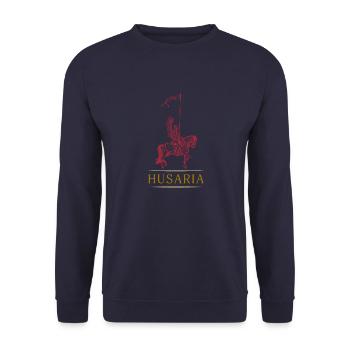 Polnische Kavallerie Militär Geflügelte Husaren Po - Unisex Pullover - Navy - Vorne - Alina (178cm) & Michal (187cm)