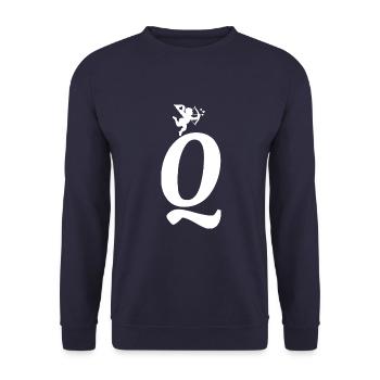 Q - Unisex Pullover - Navy - Vorne - Alina (178cm) & Michal (187cm)
