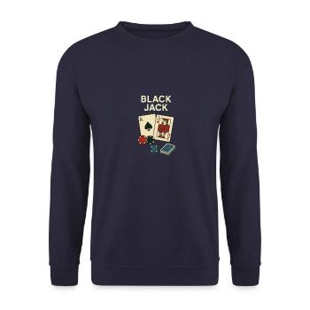 Blackjack – Das Spiel mit der magischen 21 - Unisex Pullover - Navy - Vorne - Alina (178cm) & Michal (187cm)