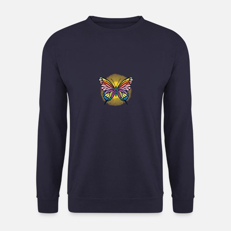 Mehrfarbiger Schmetterling - Unisex Pullover - Navy