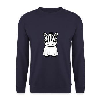 Zebra Halloween Lustig Geist - Unisex Pullover - Navy - Vorne - Alina (178cm) & Michal (187cm)