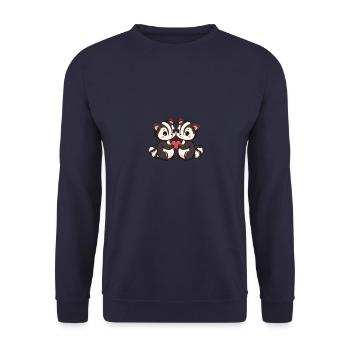 Stinktier Paar Liebe Valentinstag - Unisex Pullover - Navy - Vorne - Alina (178cm) & Michal (187cm)