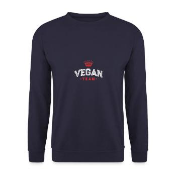 Vegan Team - Unisex Pullover - Navy - Vorne - Alina (178cm) & Michal (187cm)