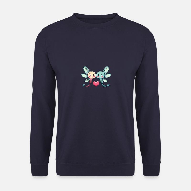 Libellule Couple Amour Saint Valentin - Sweat-shirt Unisexe - marine